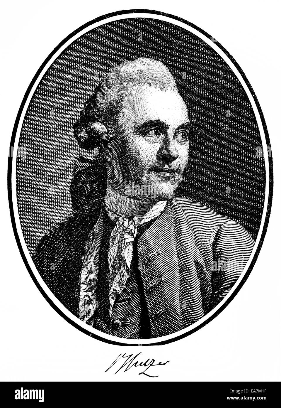 Johann Georg Sulzer, 1720-1779, Schweizer Theologe und Philosoph der Aufklärung, Portait von Johann Georg Sulzer (1720 - 1 Stockfoto