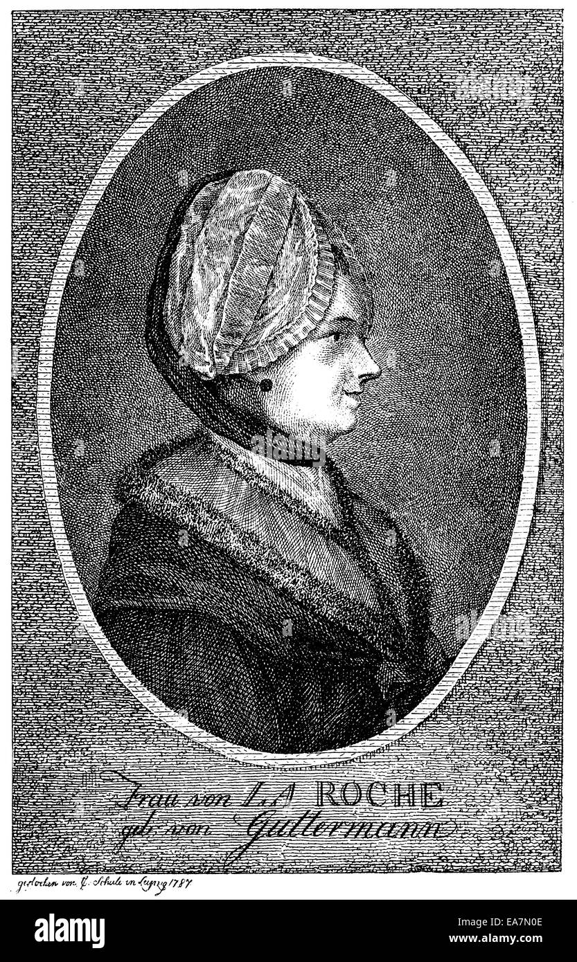Marie Sophie von La Roche, 1730-1807, eine deutsche Schriftstellerin und Salonnière der Aufklärung, Porträt von Marie Sophie von La Ro Stockfoto