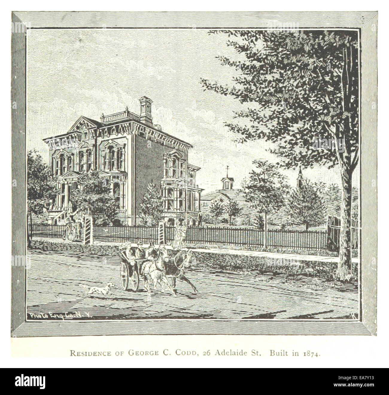 Farmer(1884) Detroit, p499 Wohnsitz von GEORGE C. CODD 26 ADELAIDE ST. BUILT IN 1874 Stockfoto