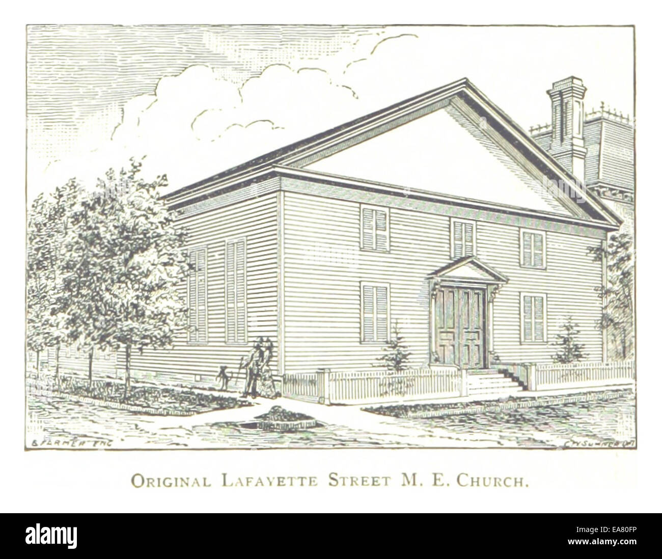 Bauer (1884) Detroit, p 622 ORIGINAL LAFAYETTE STREET Methodistisch-bischöfliche KIRCHE Stockfoto