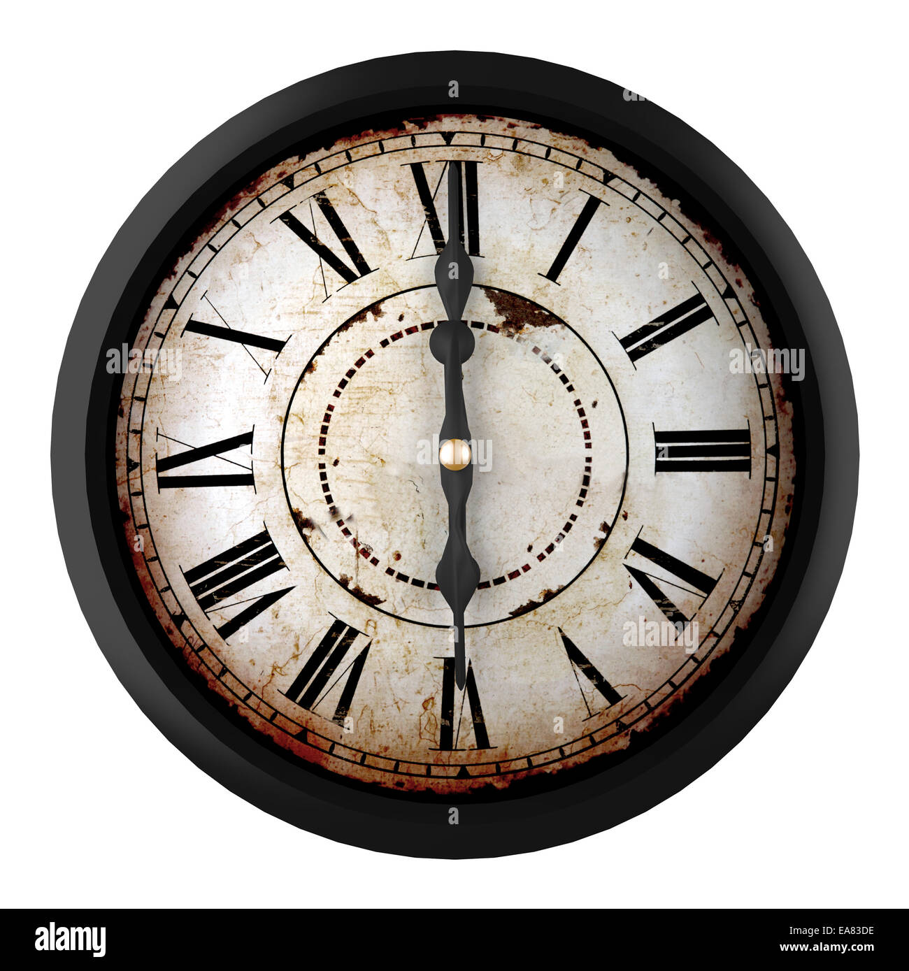 3D Design einer Uhr um sechs Uhr Stockfoto