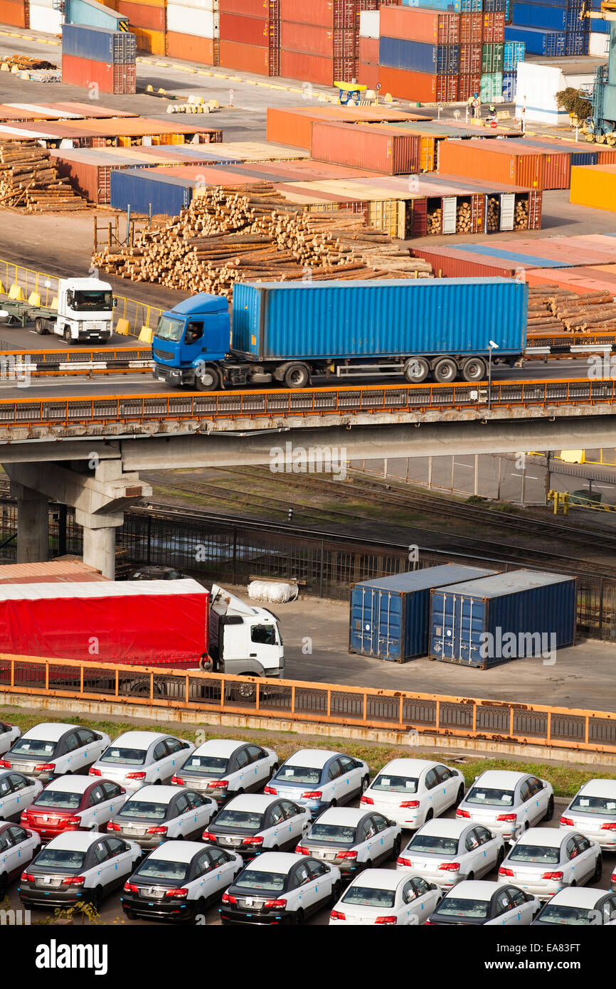 Containerhafen Struktur Stockfoto