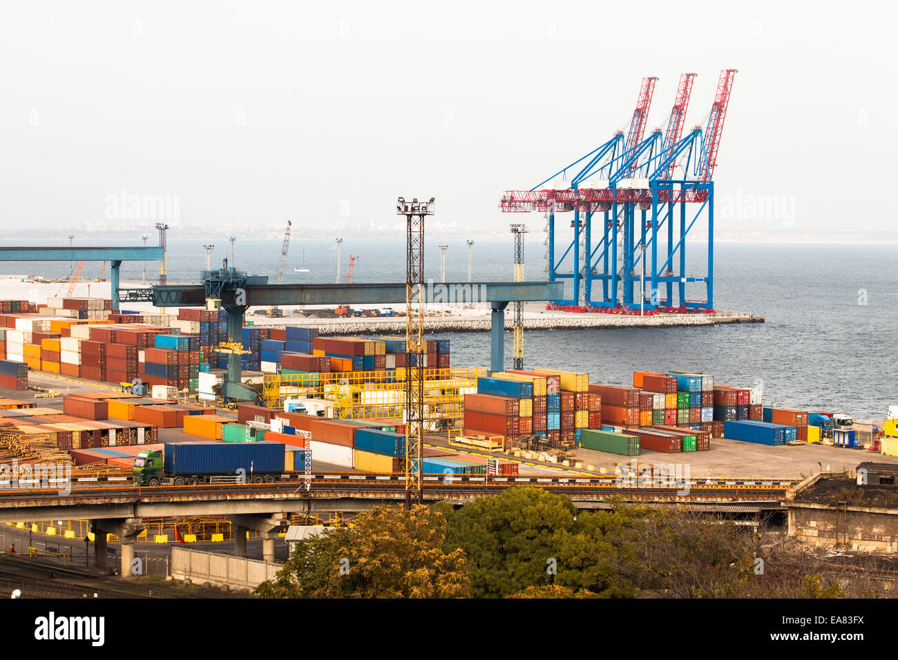 Container-Hafen Stockfoto