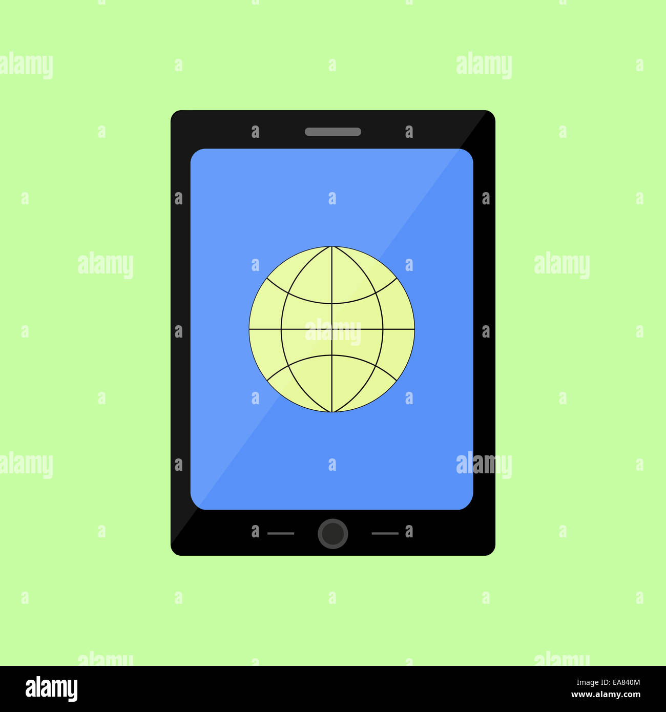 Flache touch-Pad mit Symbol "Internet" Stockfoto