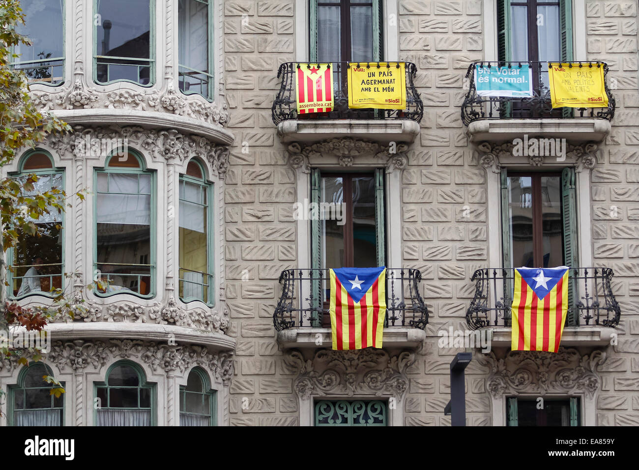 Region Katalonien in Spanien. 8. Oktober 2014. Am Tag vor dem Referendum für die Unabhängigkeit Stockfoto