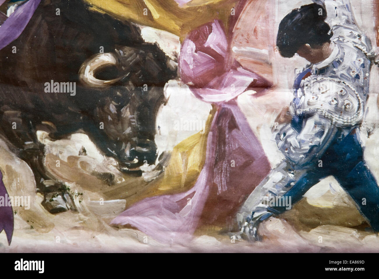 Stierkampf Plakat, Plaza de Toros, Aguascalientes, Mexiko Stockfoto