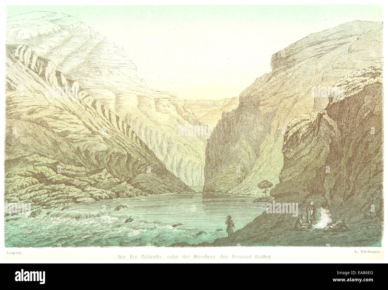 M%%C3%%96LLHAUSEN(1861) 2.078 Der Rio Colorado, Nahe der M % C3 % BCndung des Diamant-Baches Stockfoto