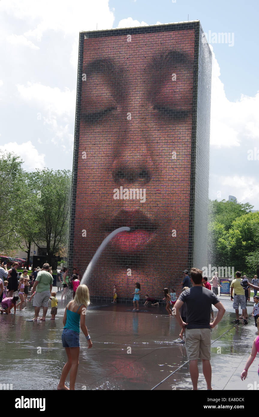 Millennium-Garten Splash pad Stockfoto