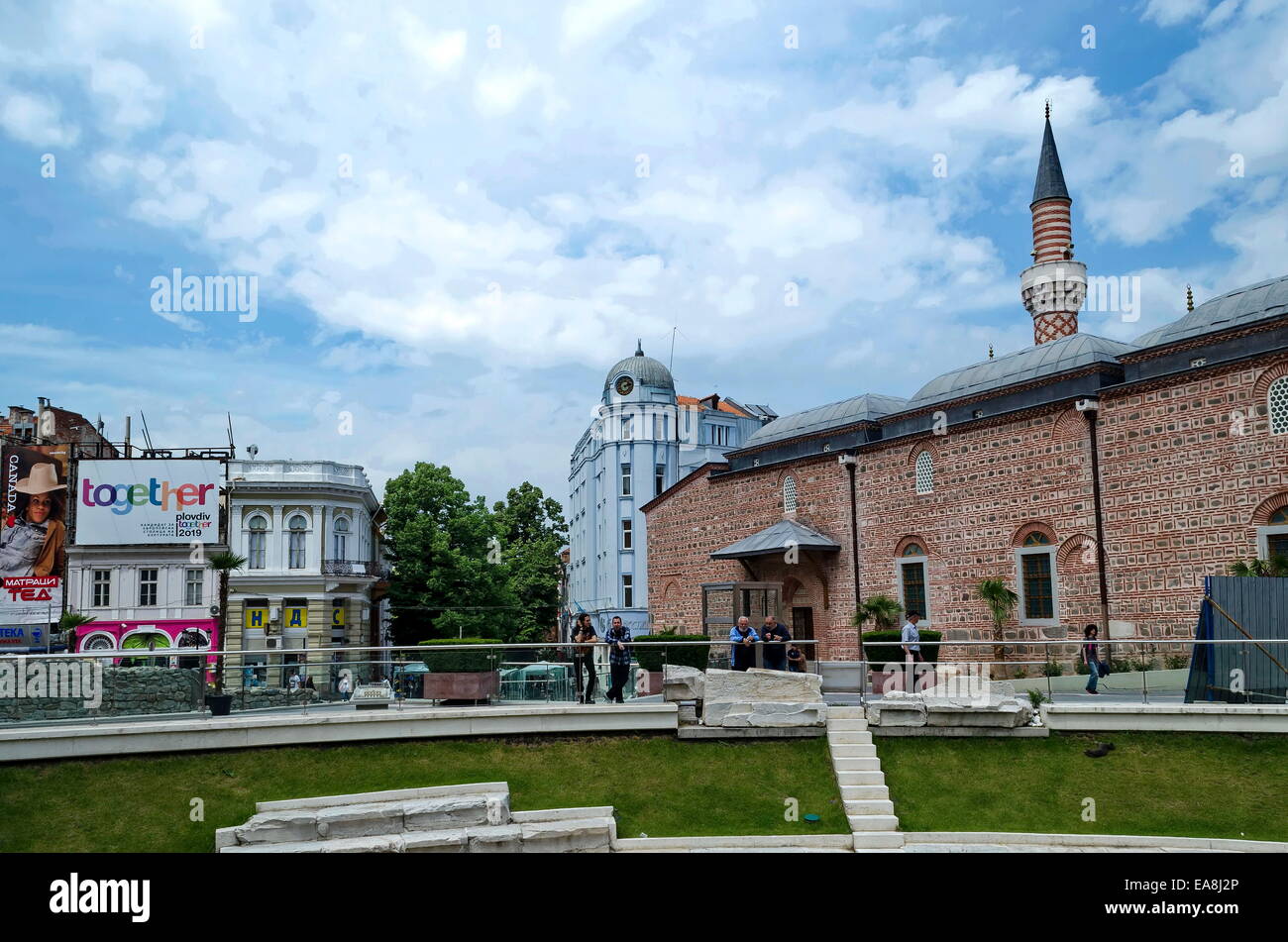 Plovdiv Stadt in Vorbereitung der Kulturhauptstadt Europas im Jahr 2019, Bulgarien.  Ausgrabungen der antiken Stadt von Plovdiv Stockfoto