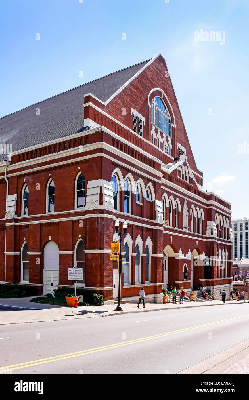Das Ryman Auditorium in Nashville Tennessee Bereich "The District" Stockfoto