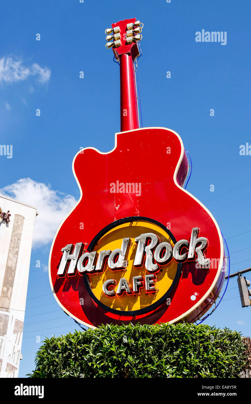 Das Hard Rock Cafe-Zeichen in der Innenstadt von Nashville Tennessee Stockfoto