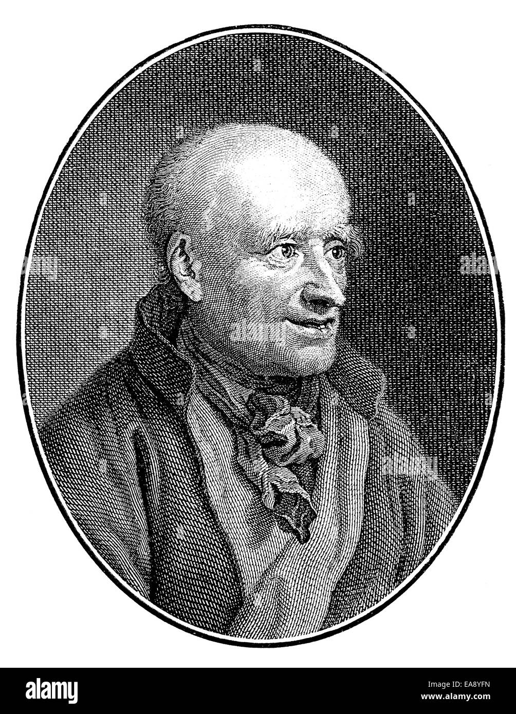 Johann Jakob Bodmer 1698-1783, Schweizer Philologe, Johann Jakob Bodmer (1698-1783), Ein Schweizer Philologe Stockfoto