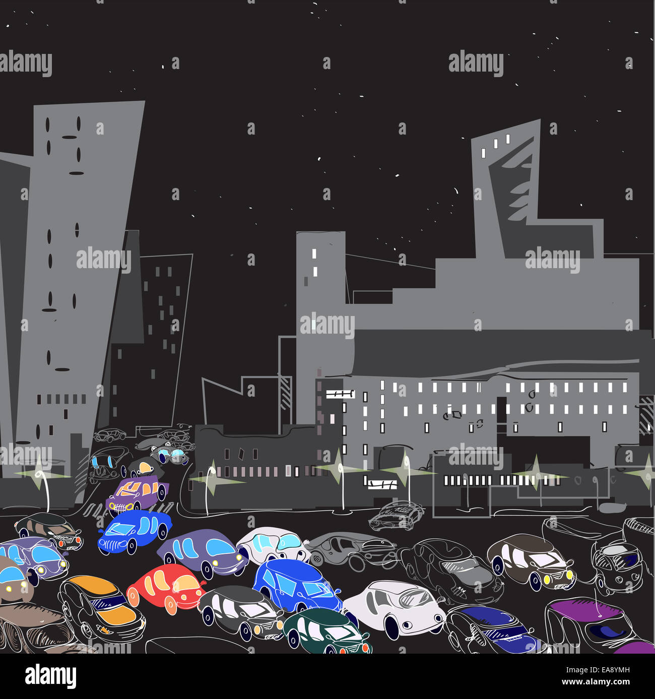 Verkehr in einer Stadt Stockfoto