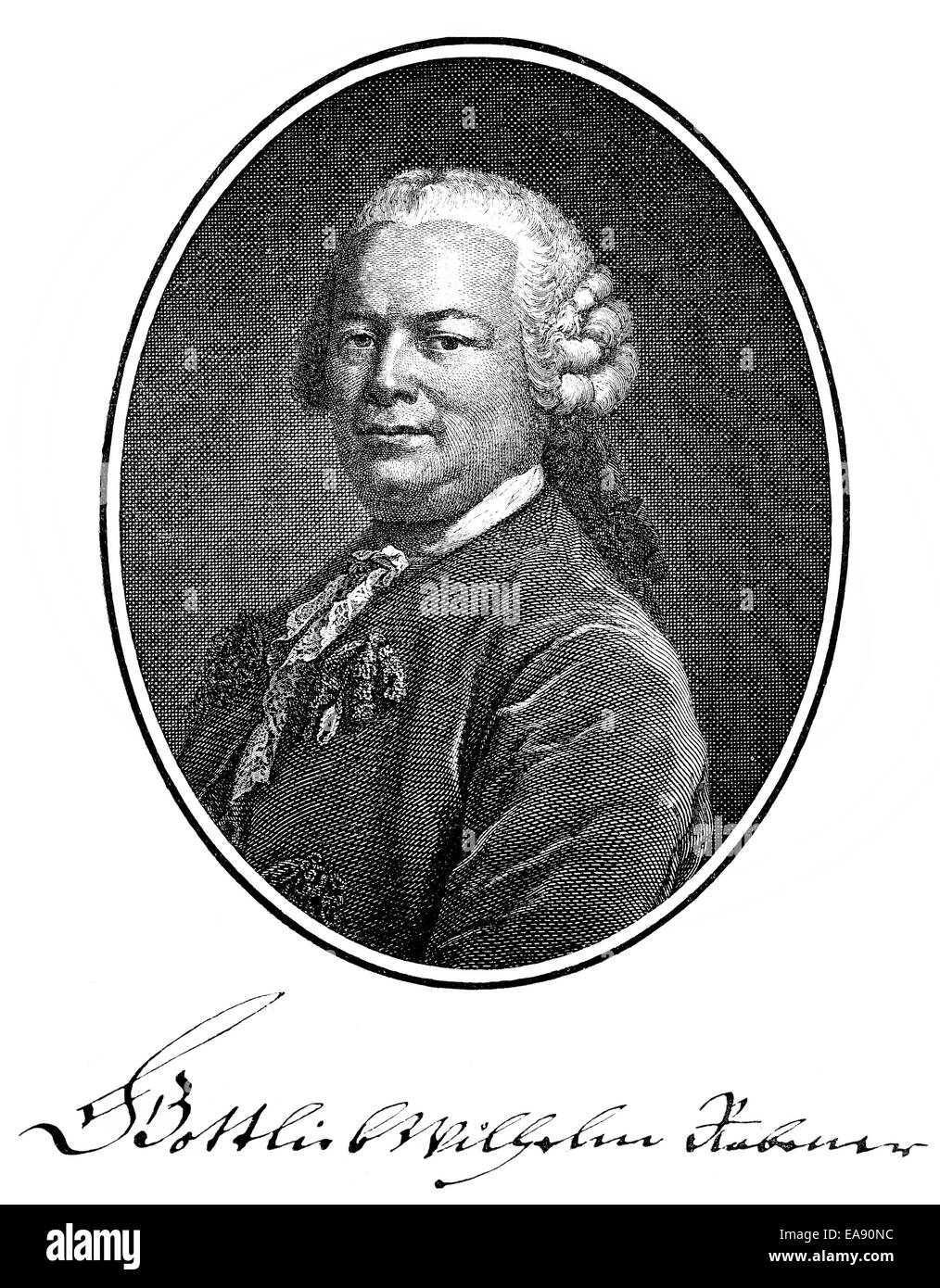 Gottlieb Wilhelm Rabener, 1714-1771, deutscher Schriftsteller und Publizist der Aufklärung, Portait von Gottlieb Wilhelm Rabener Stockfoto