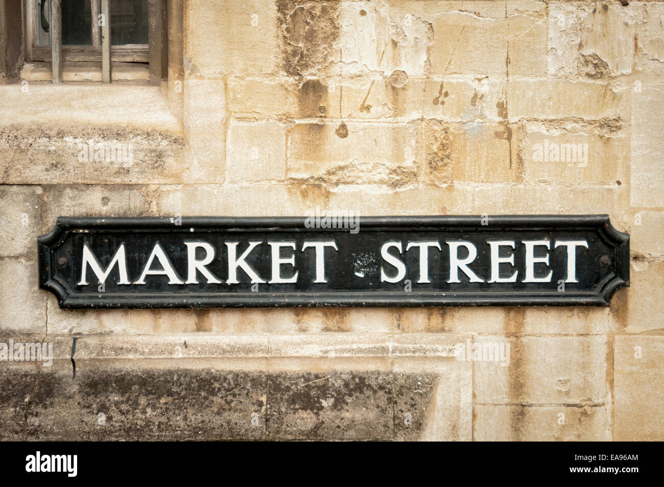Markt Straße Zeichen an der Wand in Oxford Stockfoto