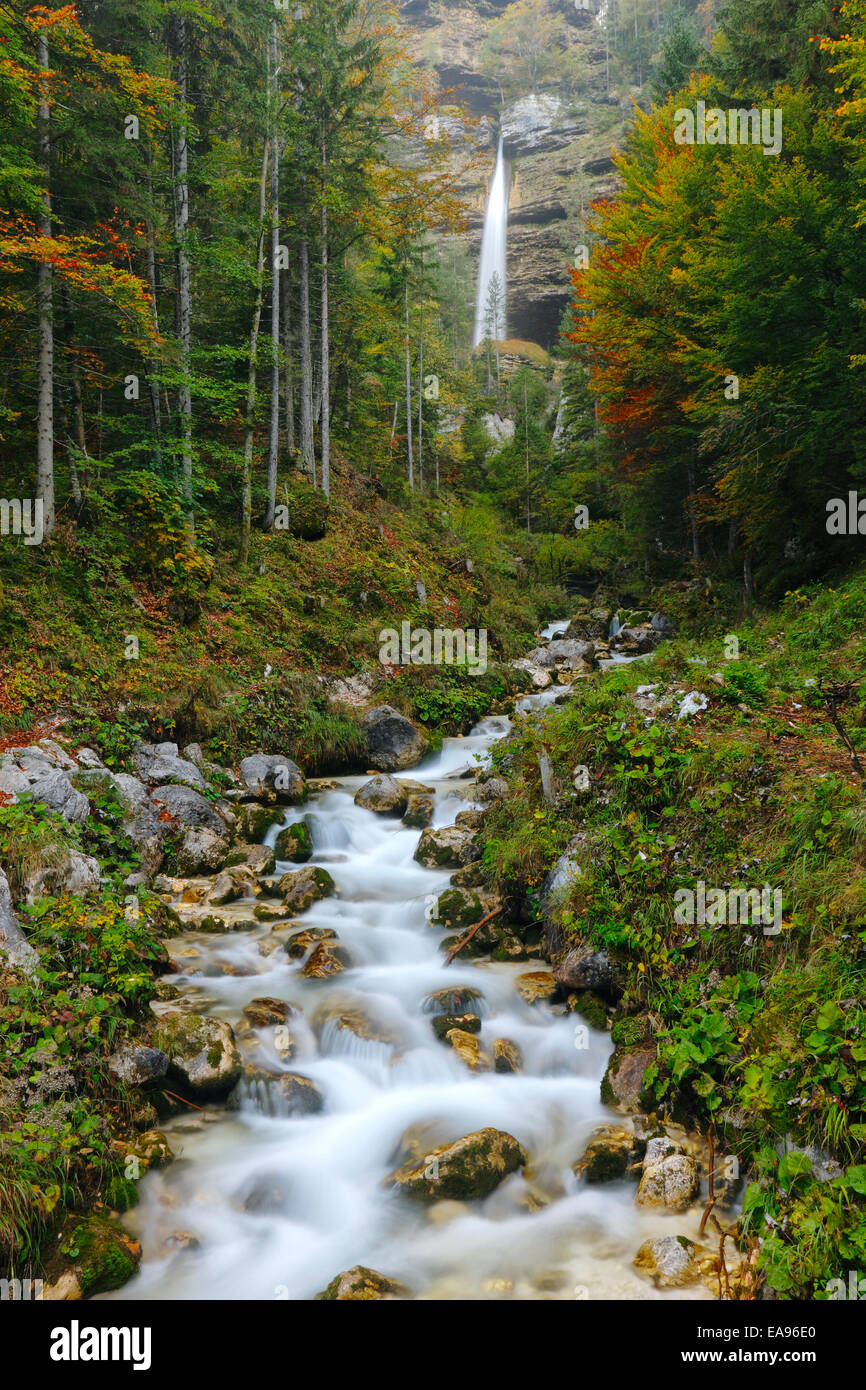 Slowenien, Pericnik Wasserfall in Kranjska gora Stockfoto
