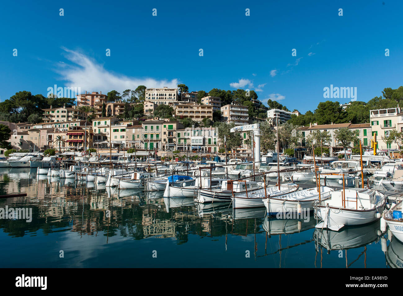 Port de Soller, Hafe, Hafen, Boot, Boot, Wasser, Mittelmeer, Mediteran Meer Stockfoto