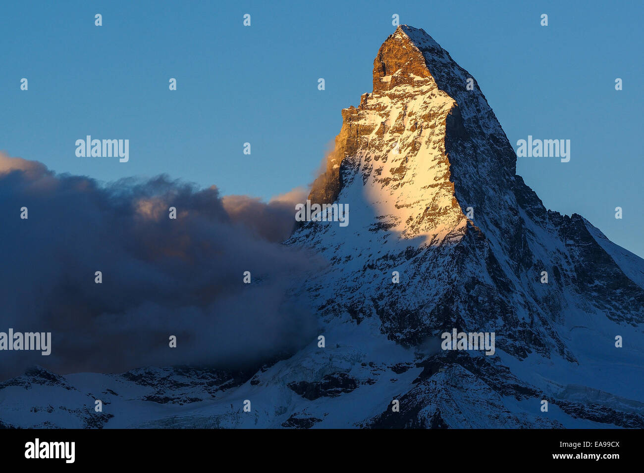 Matterhorn in den frühen Morgenstunden Zermatt, Schweiz Stockfoto
