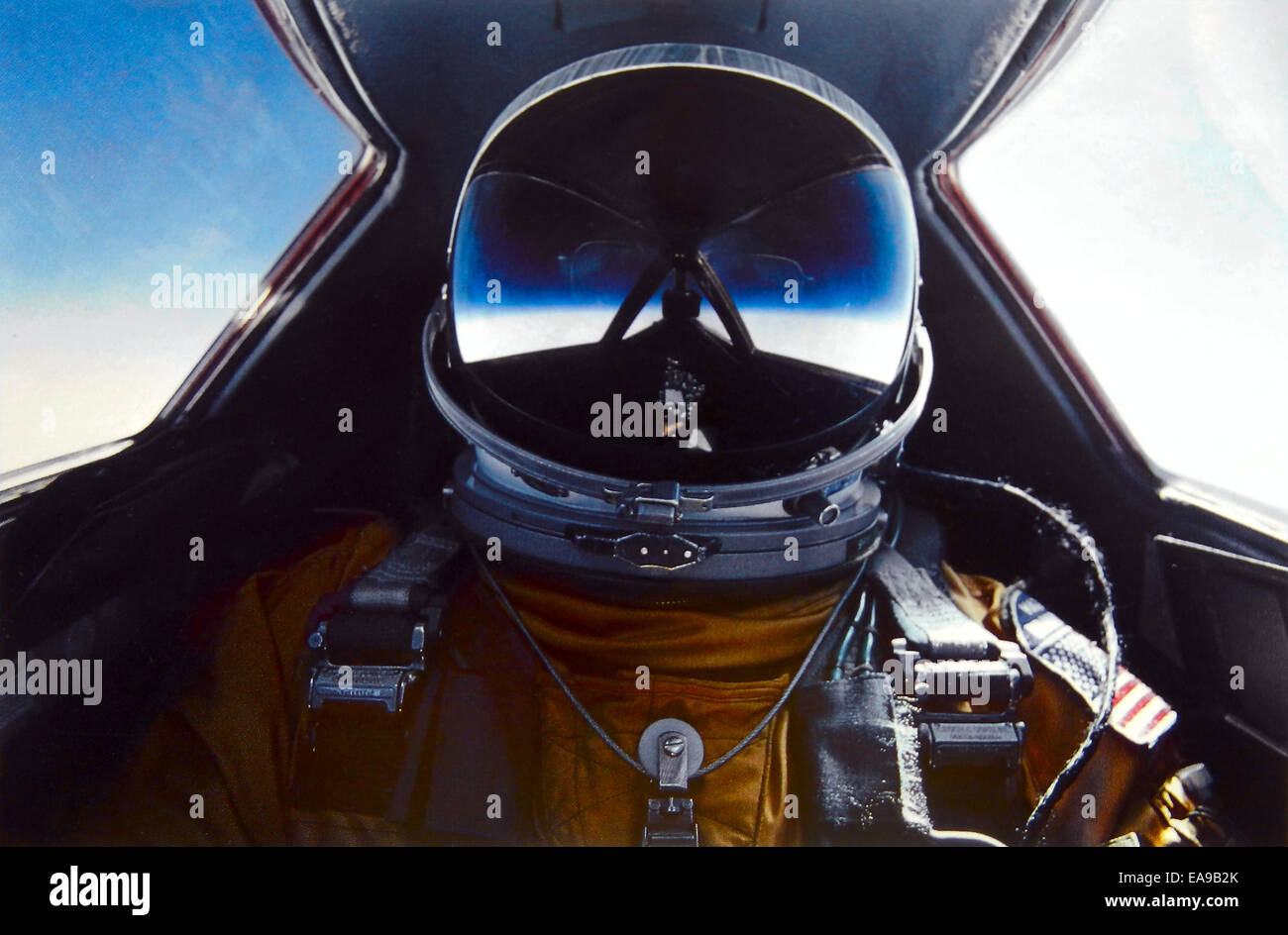 Pilot im Cockpit der SR-71 Blackbird Stockfoto