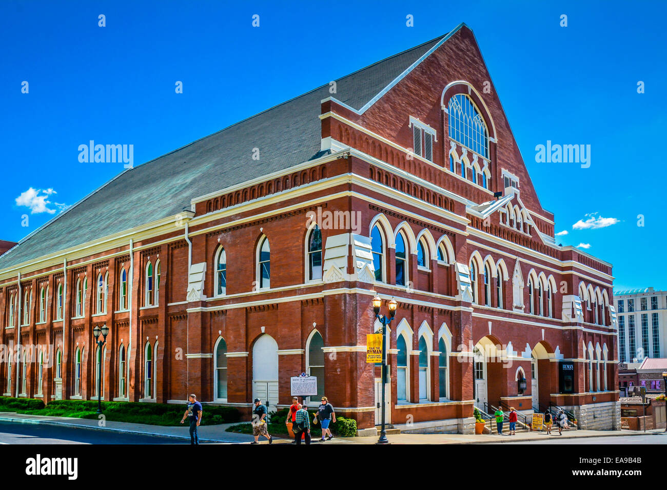Die ursprüngliche Heimat der berühmten Wahrzeichen, das Ryman Auditorium, der Grand Ole Opry in Music City, Nashville, TN Stockfoto
