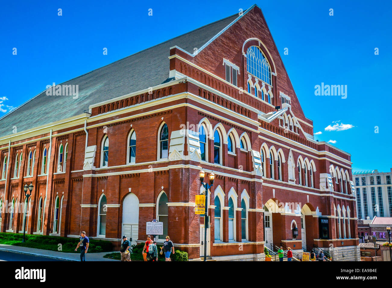 Die ursprüngliche Heimat der berühmten Wahrzeichen, das Ryman Auditorium, der Grand Ole Opry in Music City, Nashville, TN Stockfoto