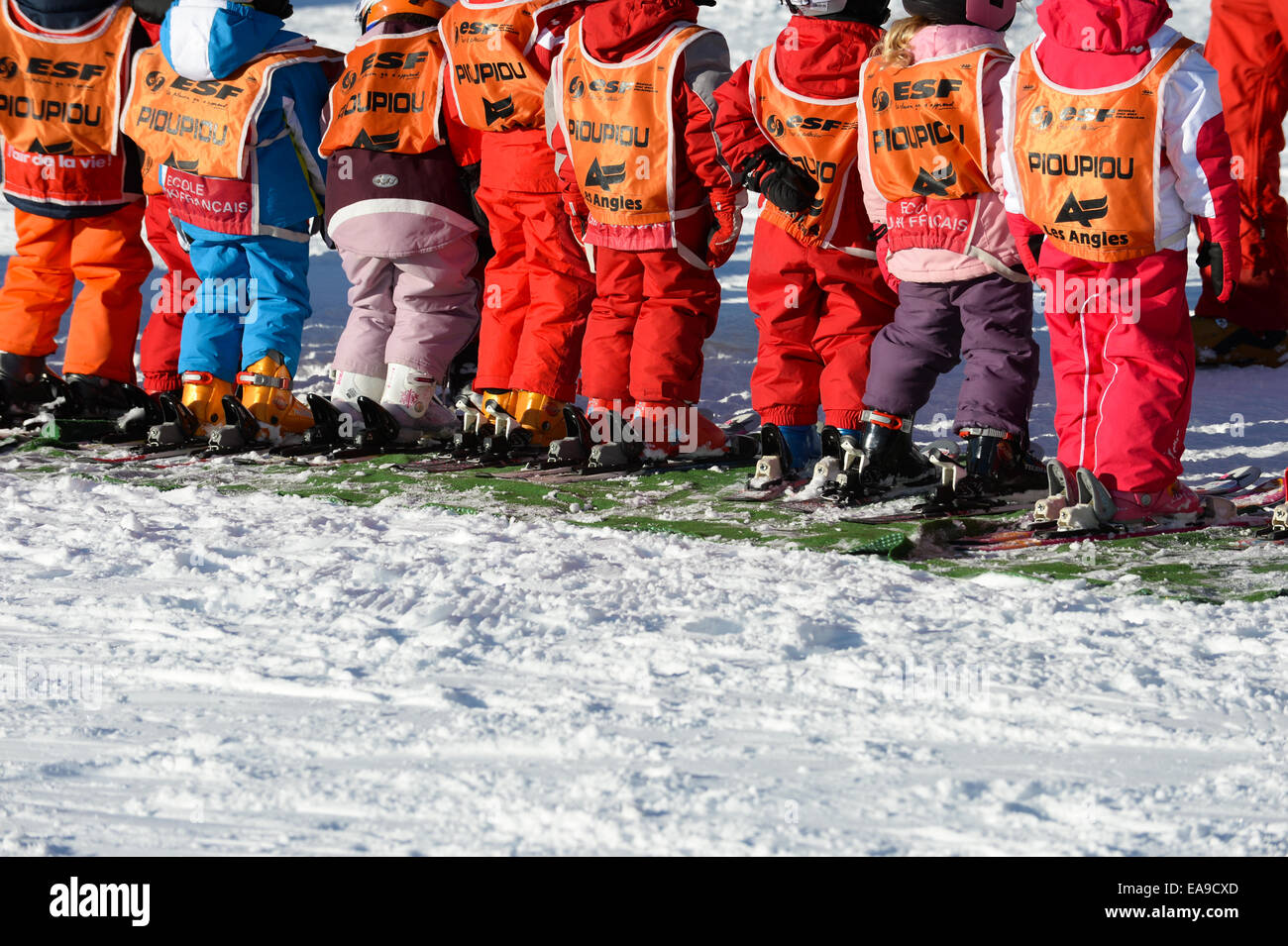 Französische Skischule, Les Angles Stockfoto