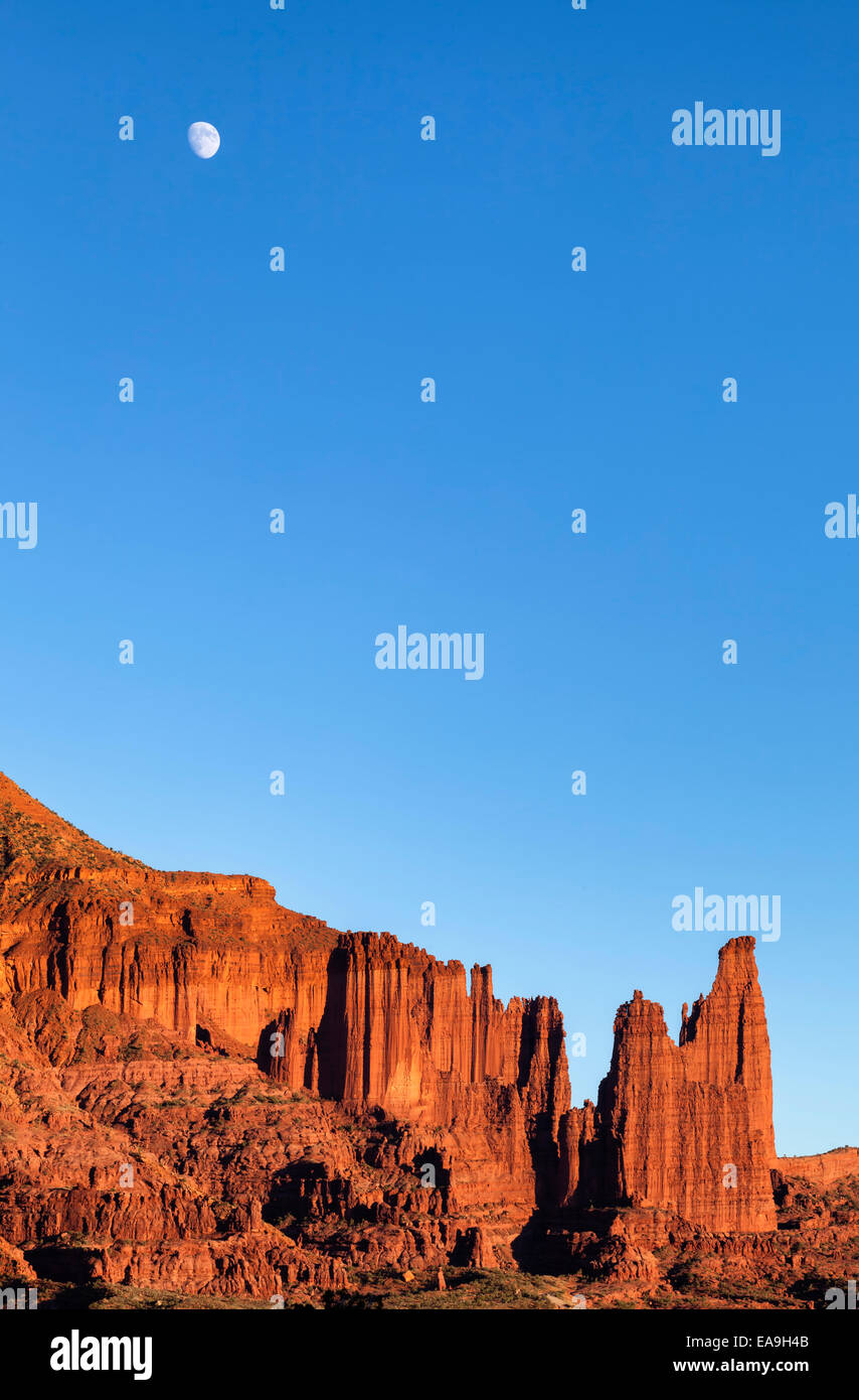 Mondaufgang im Arches National Park, Utah Stockfoto