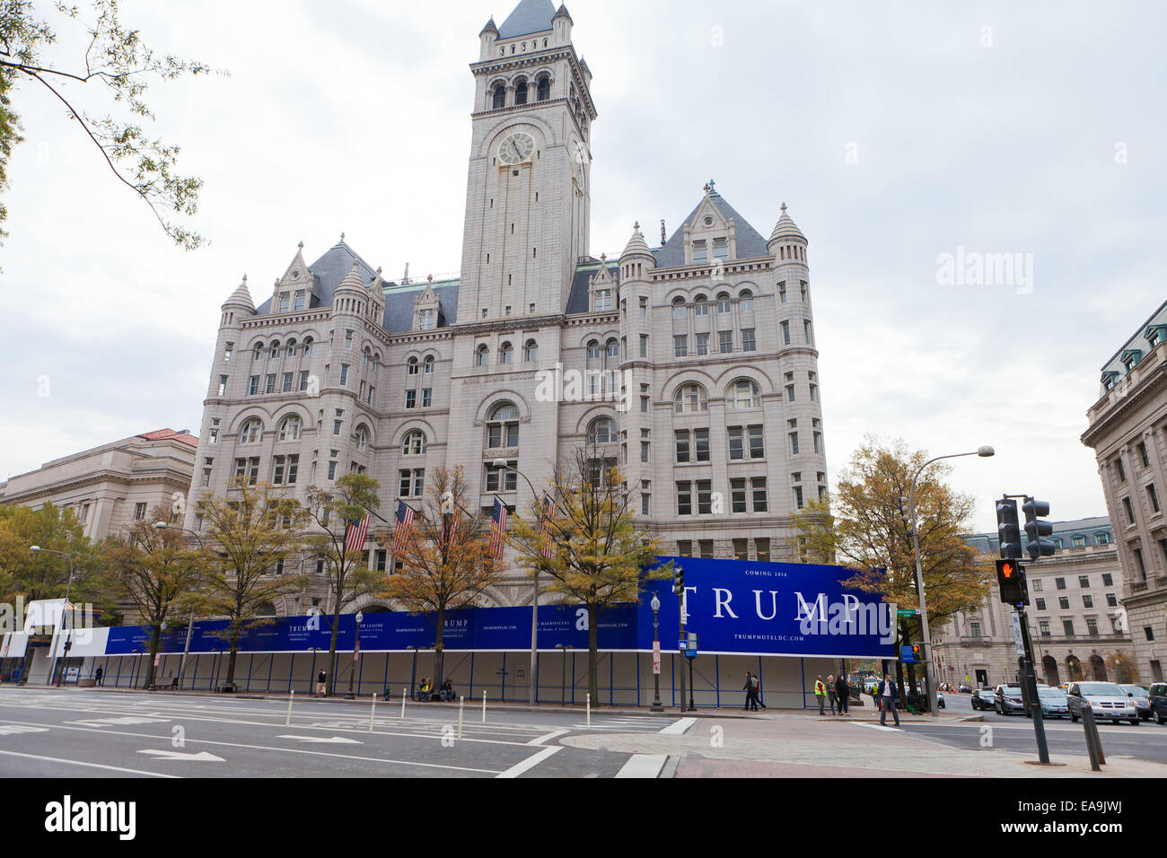 Altes Postgebäude unter Wiederherstellung von Trump Hotel - Washington, DC USA Stockfoto