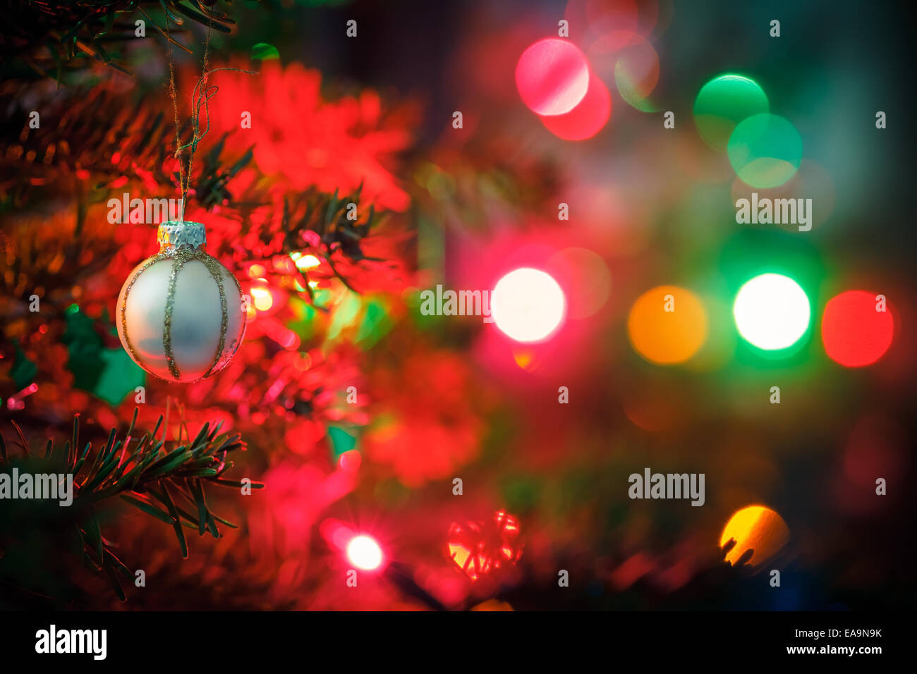 Geschmückter Weihnachtsbaum Stockfoto