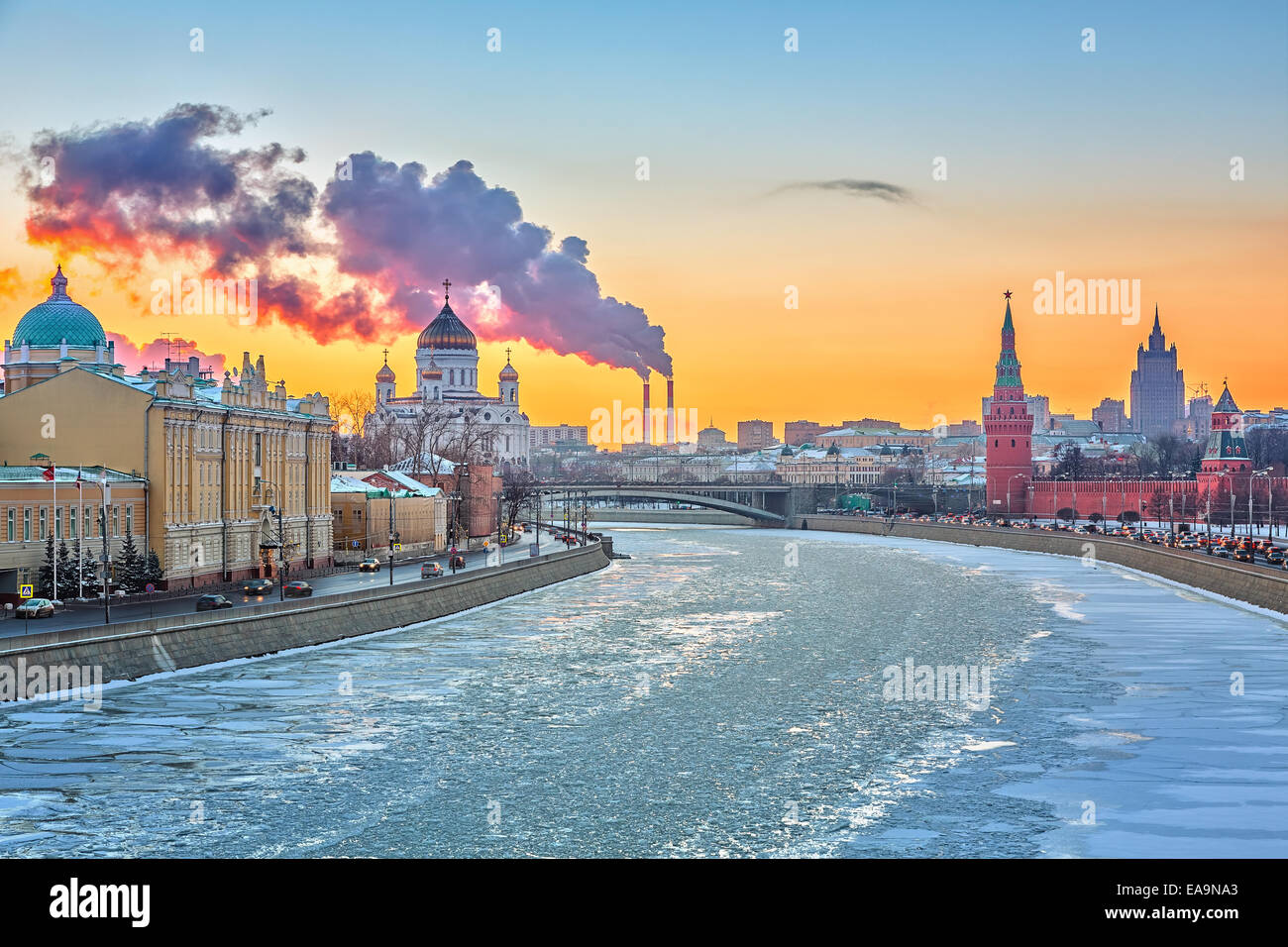 Winter in Moskau Stockfoto