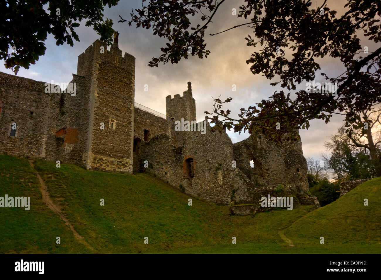 Framlingham Burgmauern Stockfoto