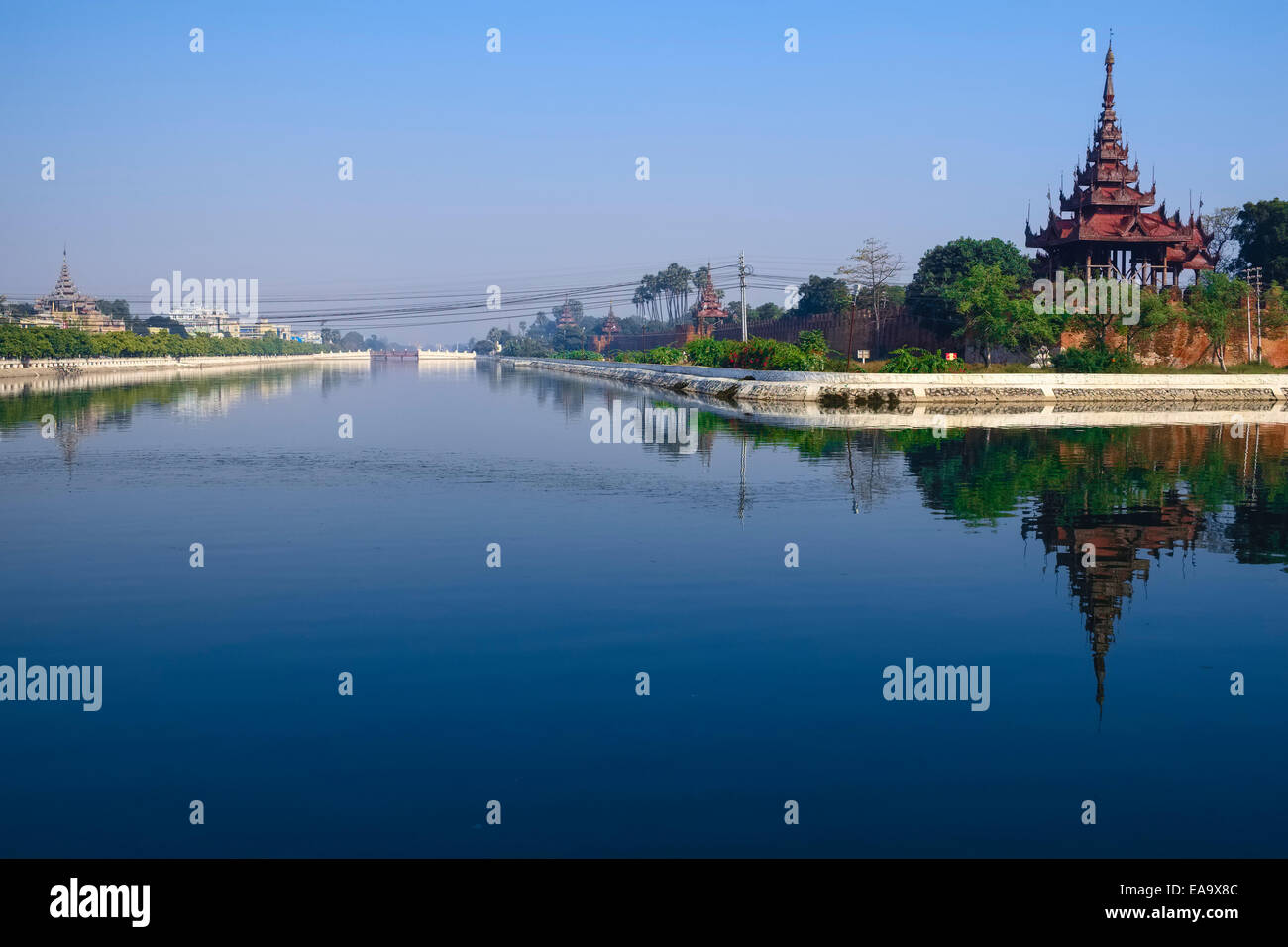 Graben am Königspalast, Mandalay, Shan State in Myanmar Stockfoto