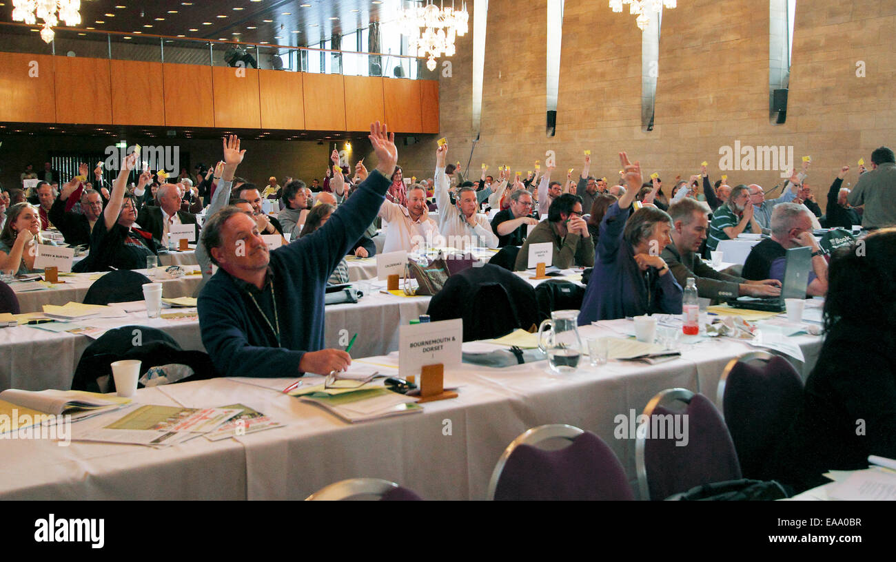 Abstimmung der nationalen Vereinigung der Journalisten Delegiertenversammlung - 2012 Newcastle Stockfoto