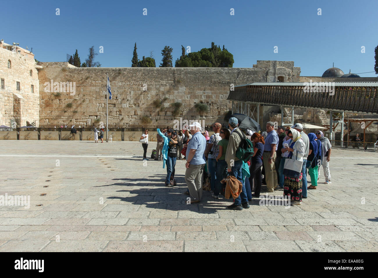 Touristen in Jerusalem Jaffa-Tor Stockfoto