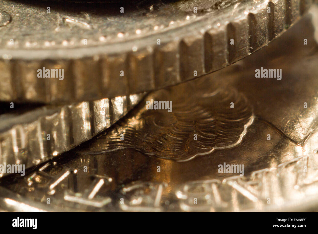 Foto des englischen Geldes hautnah Stockfoto