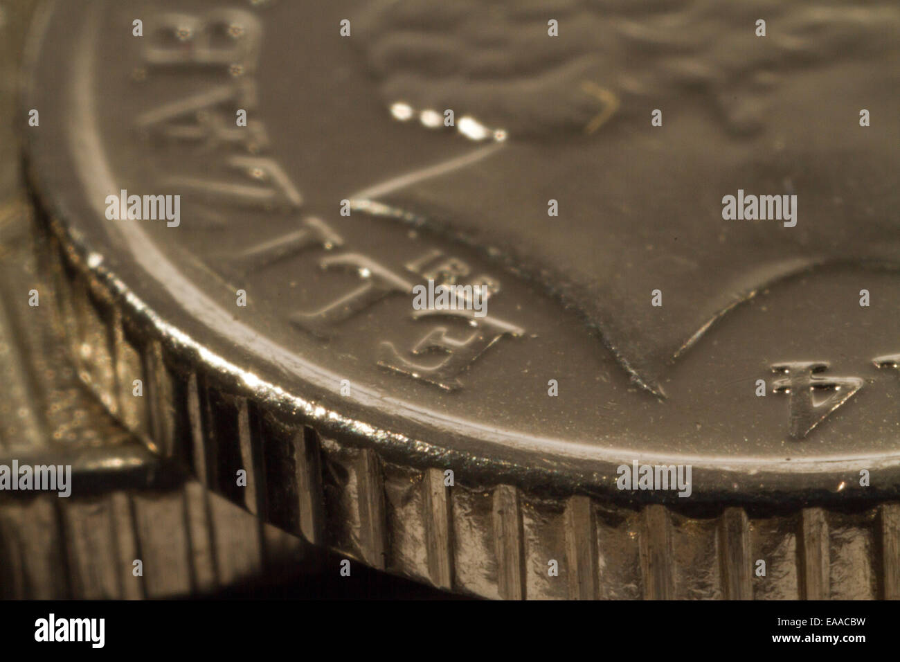 Foto des englischen Geldes hautnah Stockfoto