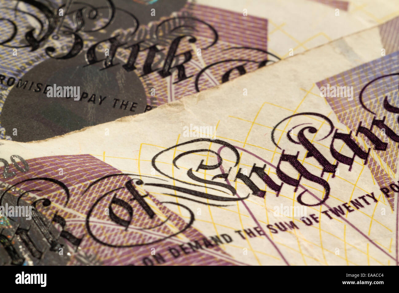 Foto des englischen Geldes hautnah Stockfoto