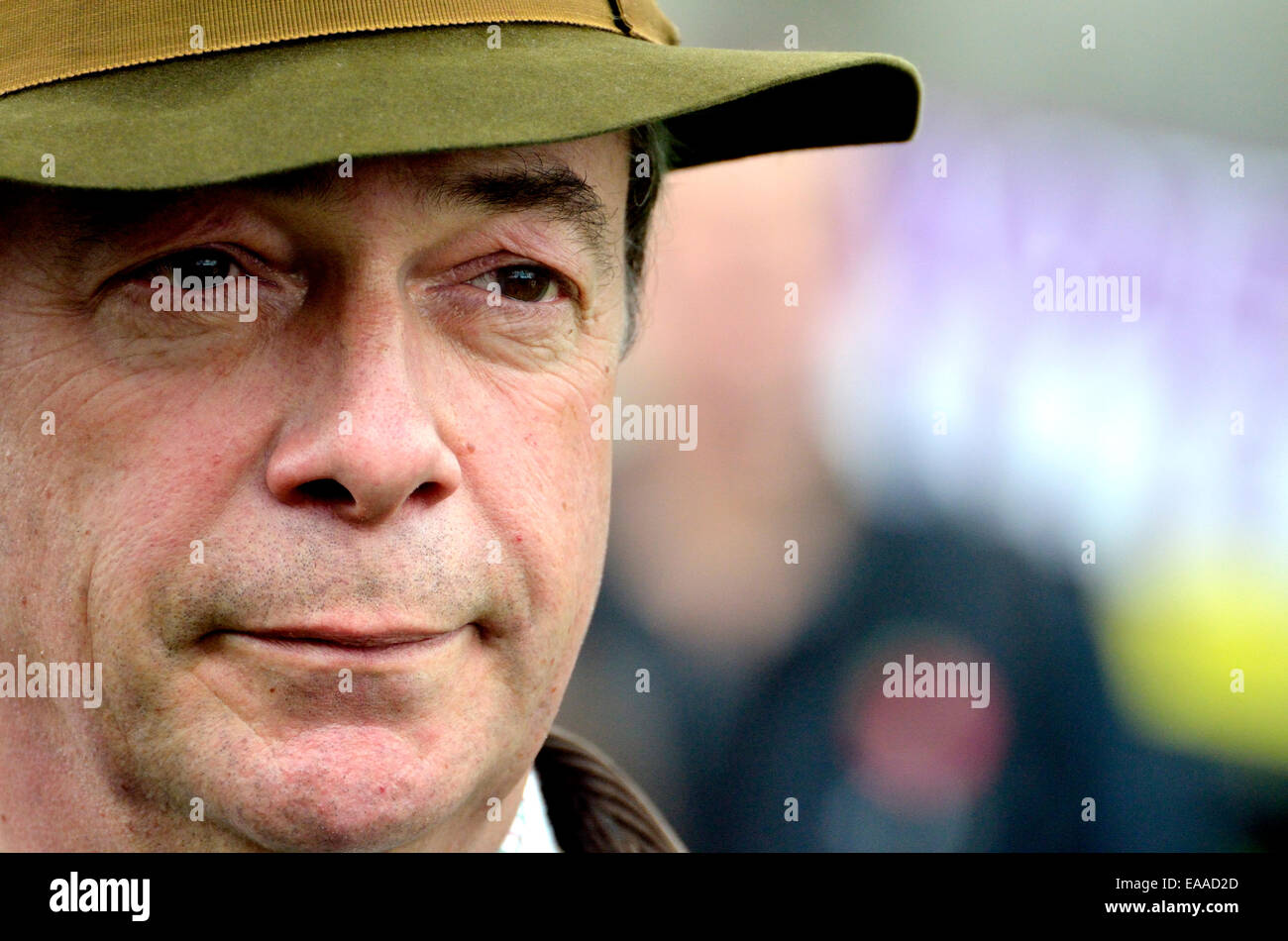 Nigel Farage, MEP. Führer der UKIP, in Rochester Wahlkampf vor November 2014 Nachwahl Stockfoto