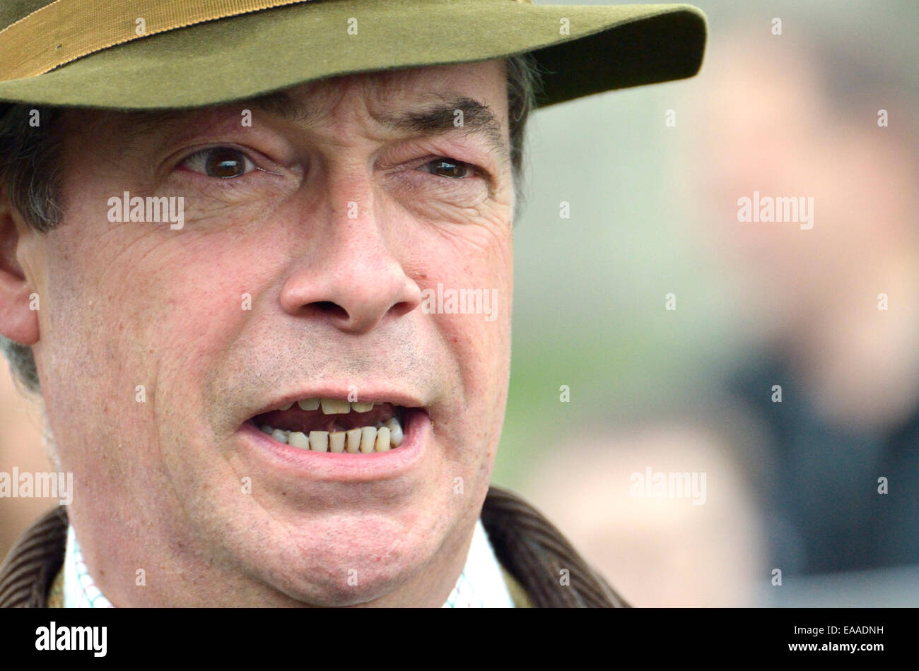 Nigel Farage, MEP. Führer der UKIP, in Rochester Wahlkampf vor November 2014 Nachwahl Stockfoto