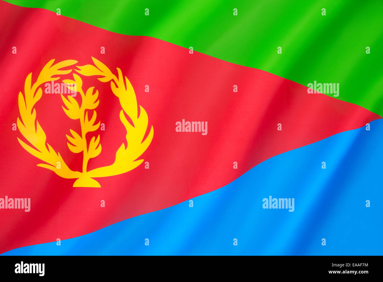 Flagge von Eritrea - am 5. Dezember 1995 verabschiedet. Stockfoto