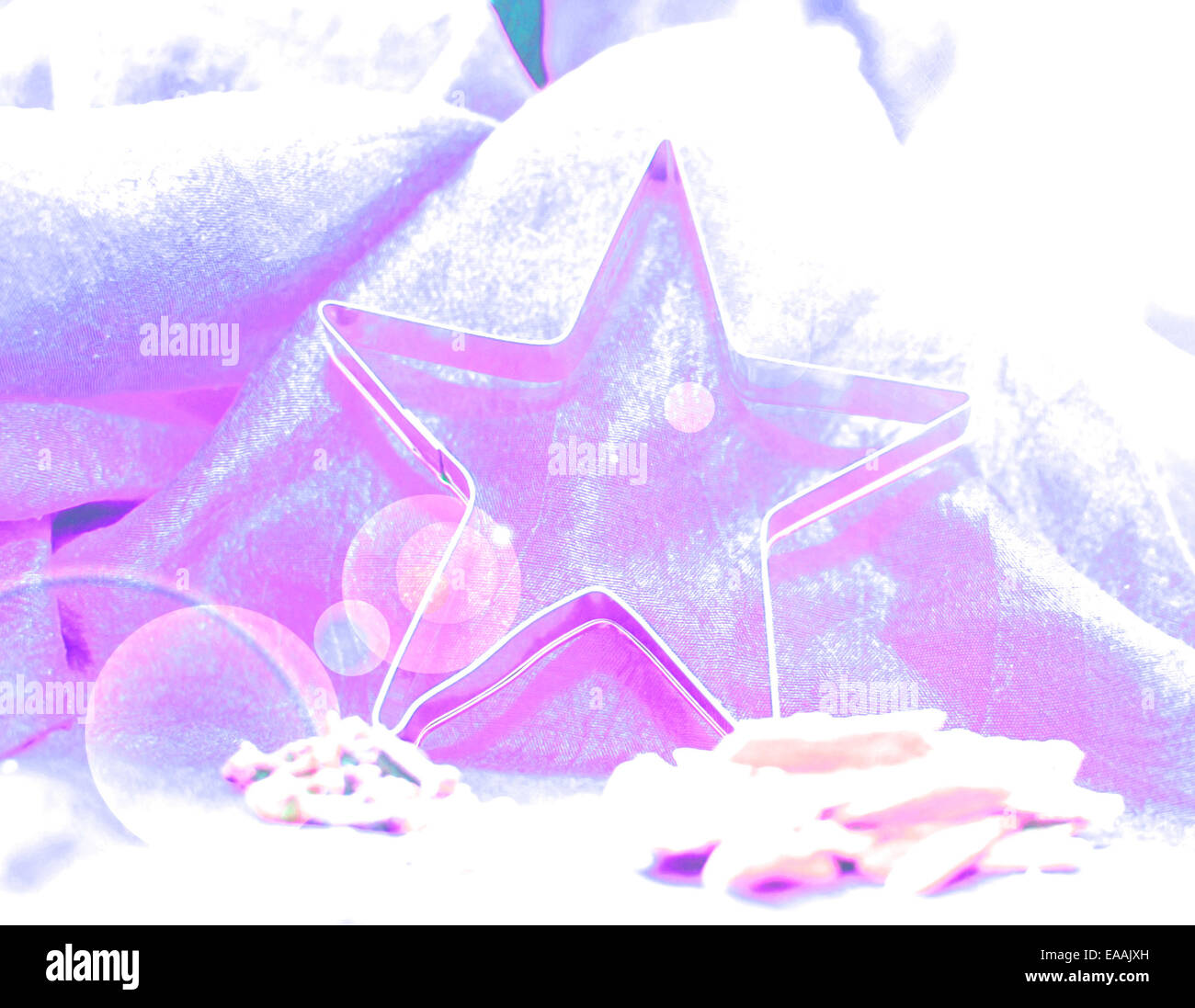 Lila Stern Zinn Hintergrund für Feiertage oder Weihnachten Hintergrund zu backen. Stockfoto