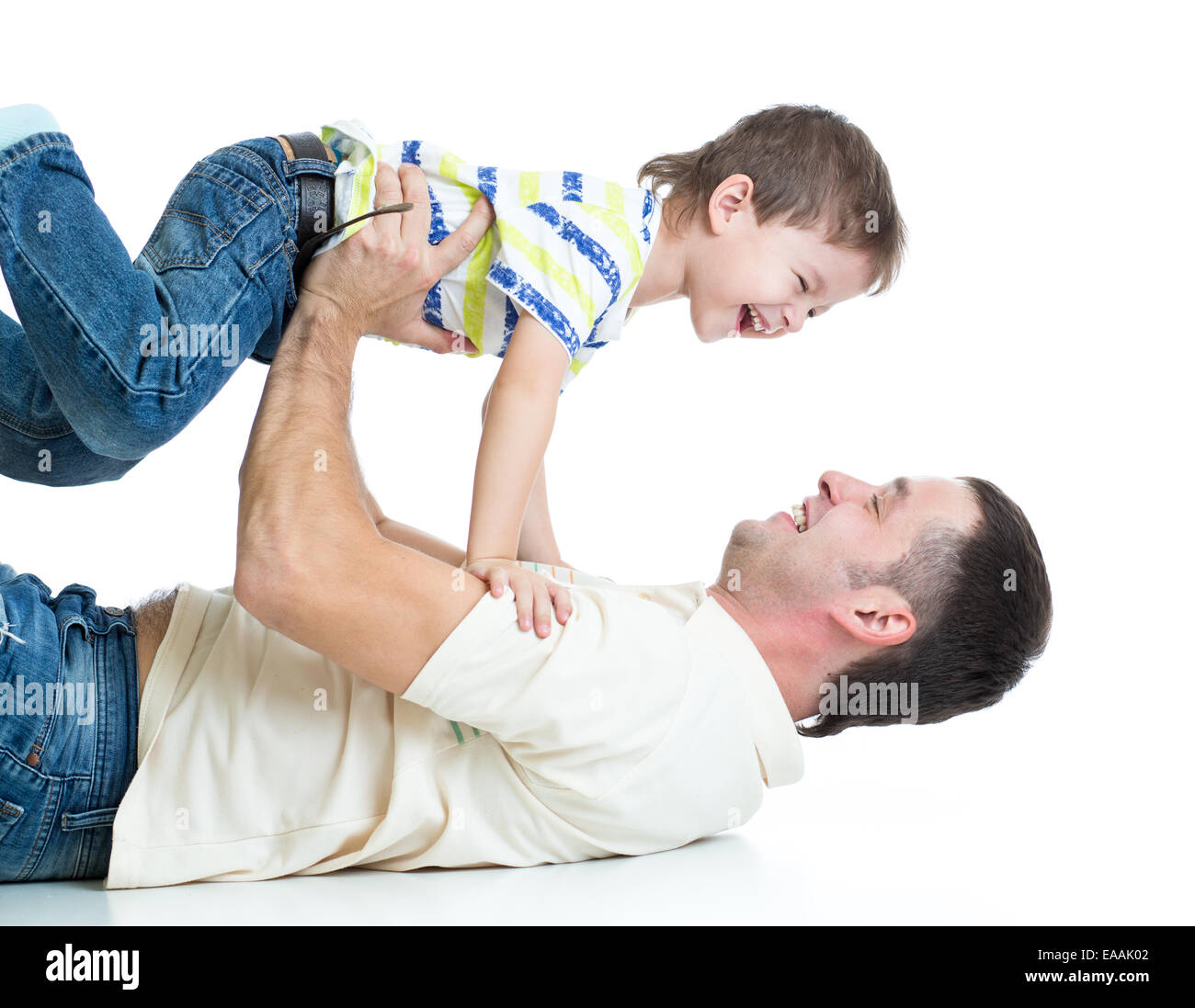 Vater mit Sohn Kind spielen Stockfoto