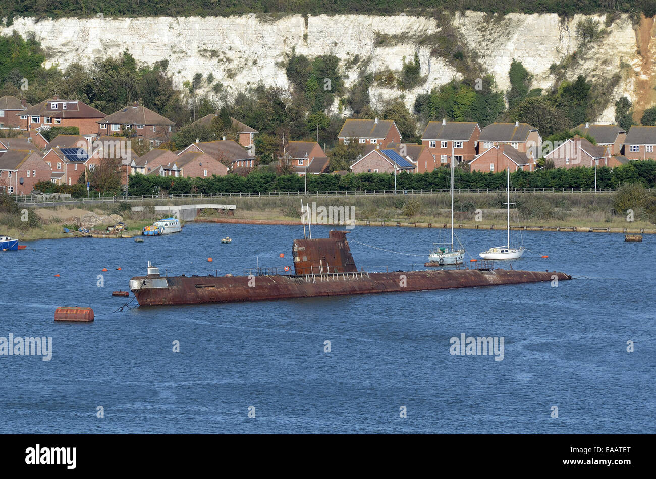 Schwarze Witwe, Foxtrot-Klasse u-Boot U-475, sowjetische Schiff der Zeit des Kalten Krieges, dies im Jahr 1993, Stockfoto