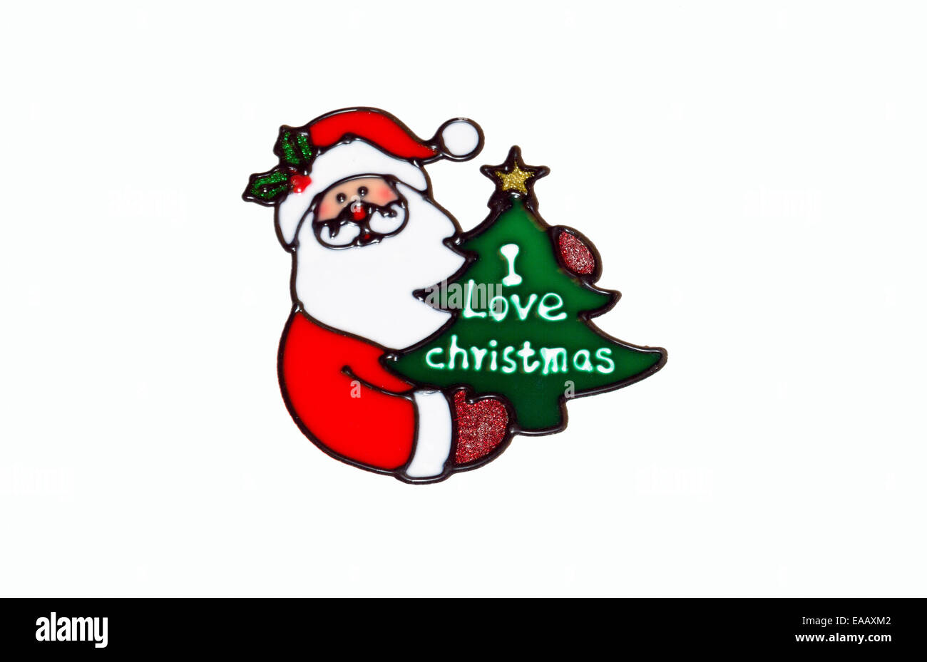 Weihnachten - Vater-Weihnachts-Fenster Schablone Stockfoto