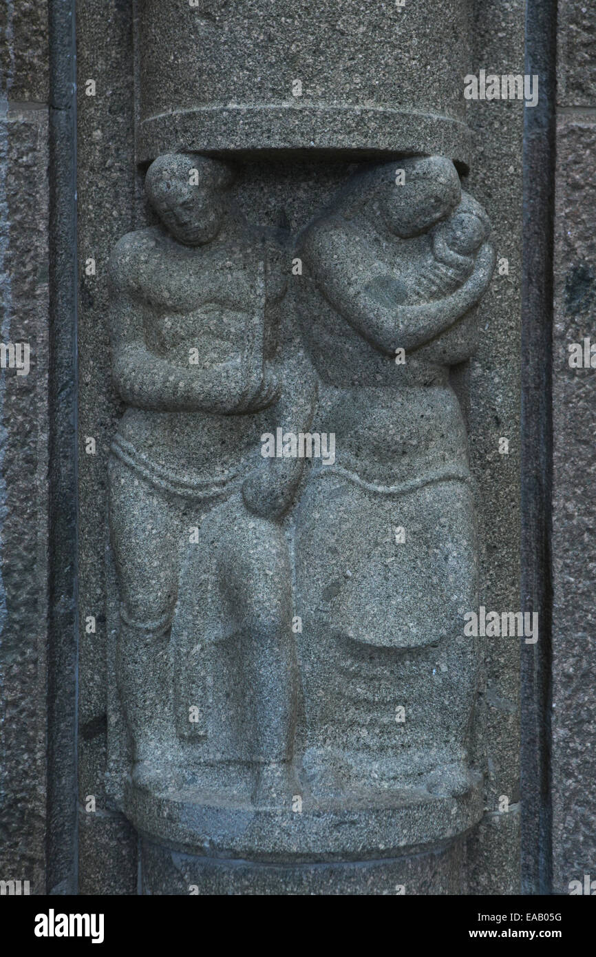 Relief des Bildhauers Franz Metzner in die Hall Of Fame des Denkmals für die Völkerschlacht bei Leipzig, Deutschland. Stockfoto