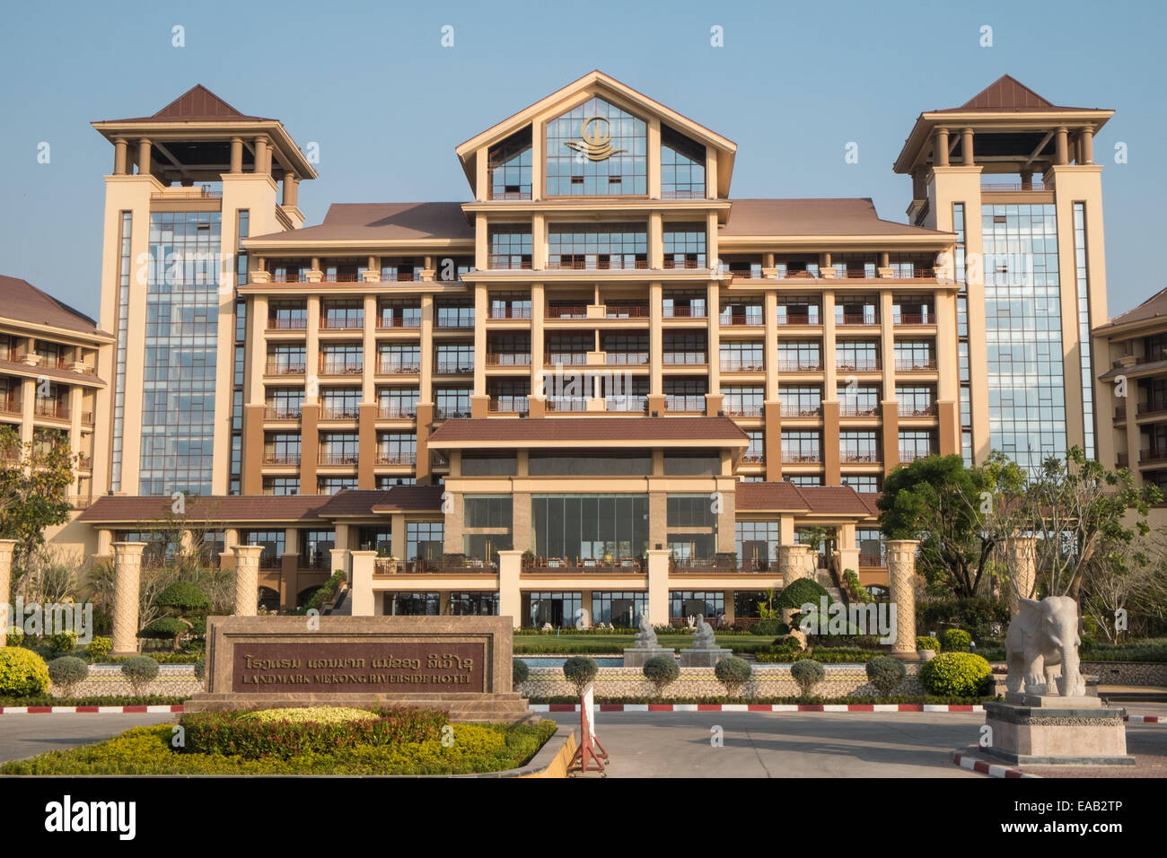 Luxus Wahrzeichen Mekong Riverside Hotel in Vientiane, Hauptstadt von Laos, Südostasien, Asien, Stockfoto