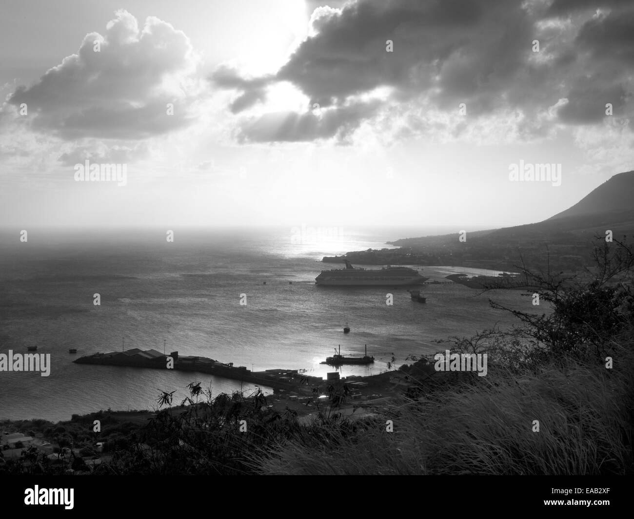 Basseterre Hafen in St. Kitts Stockfoto