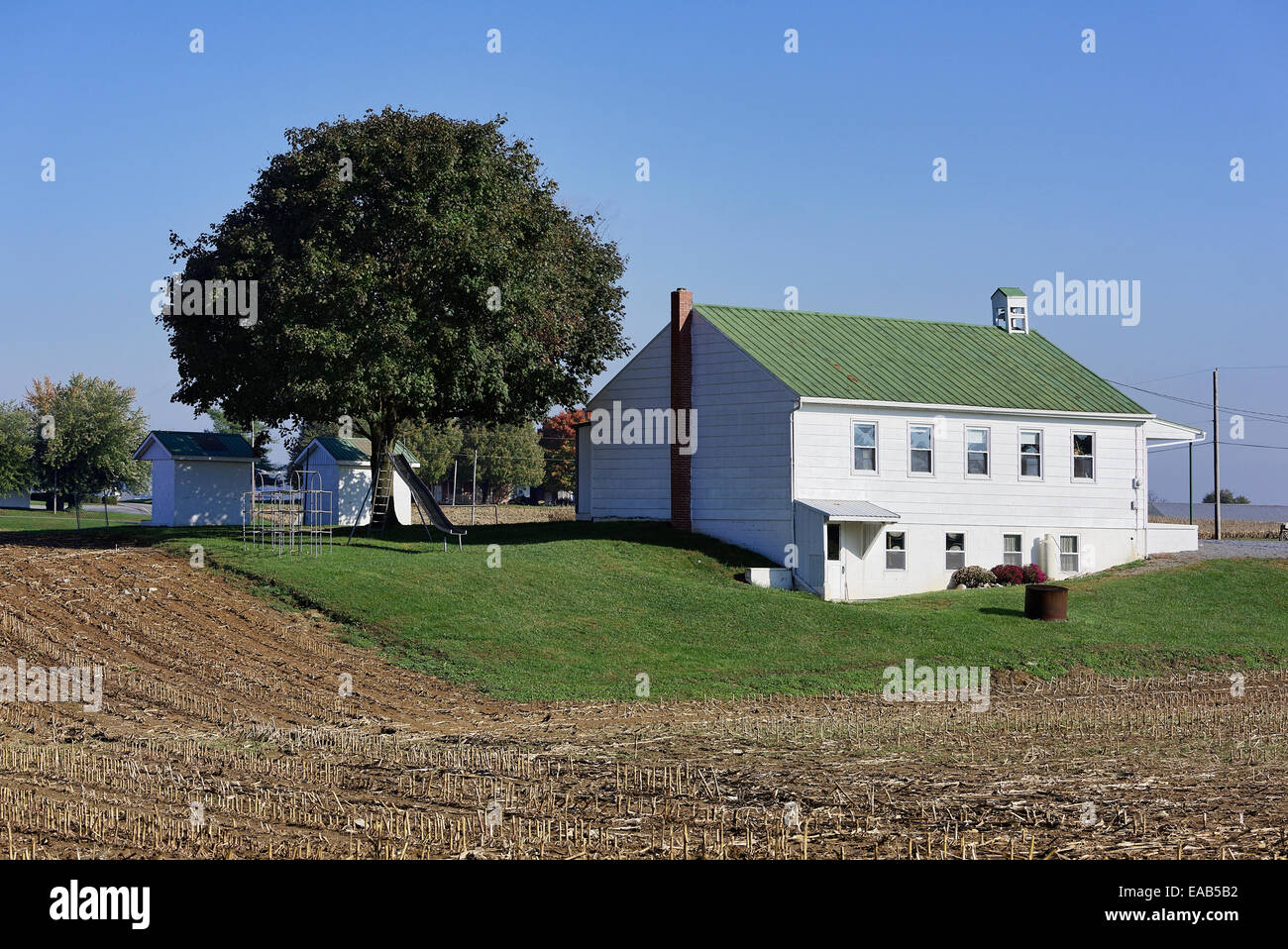 Amische Einzimmer Schule Haus, Ephrata, Lancaster County, Pennsylvania, USA Stockfoto