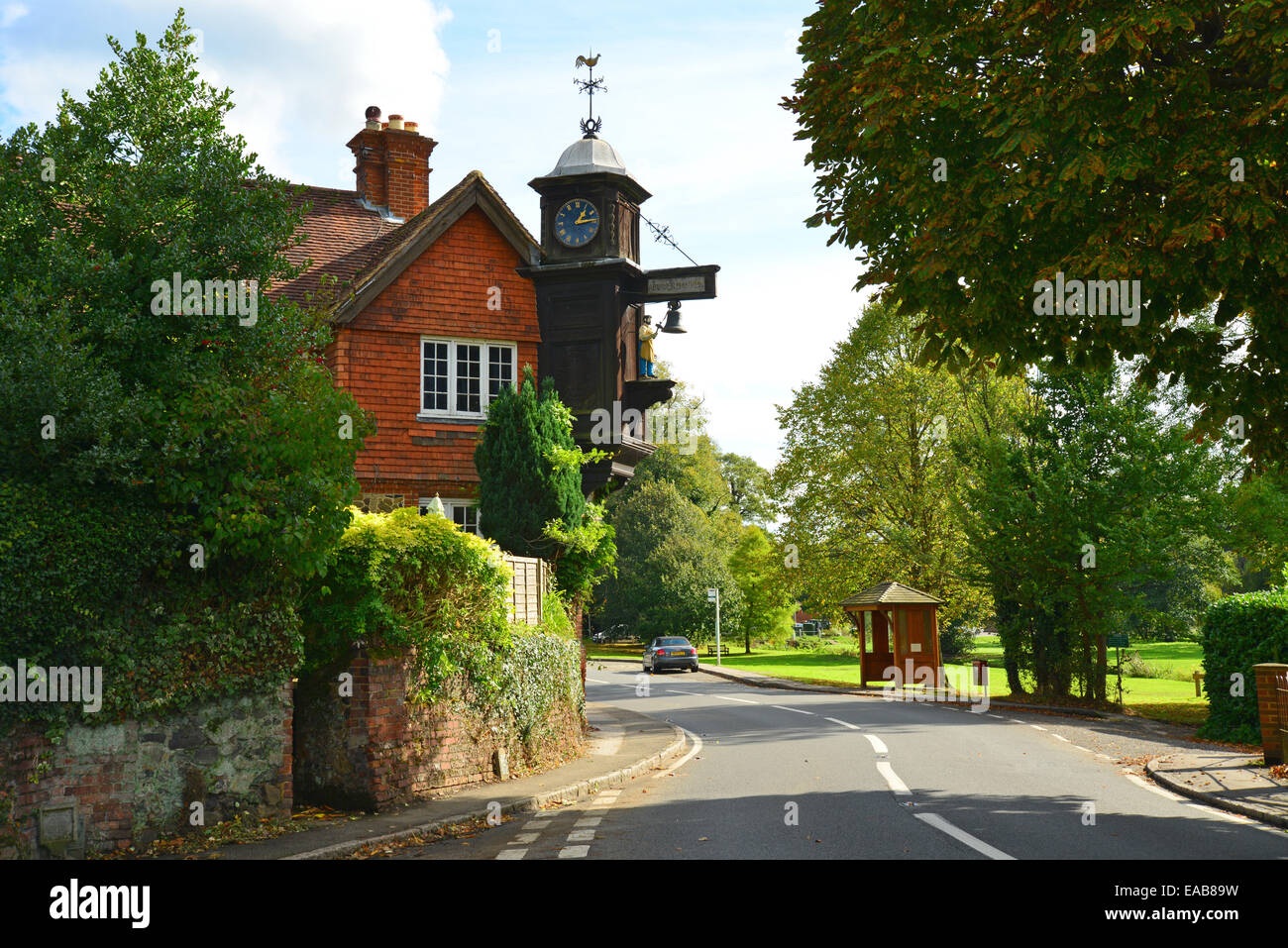 Abinger Hammer "Jack den Schmied" Clock, Abinger Hammer, Surrey, England, Vereinigtes Königreich Stockfoto