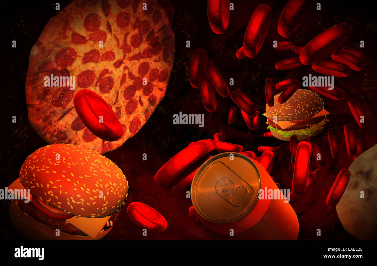 Cholesterin blockierte Arterie, medizinisches Konzept Stockfoto